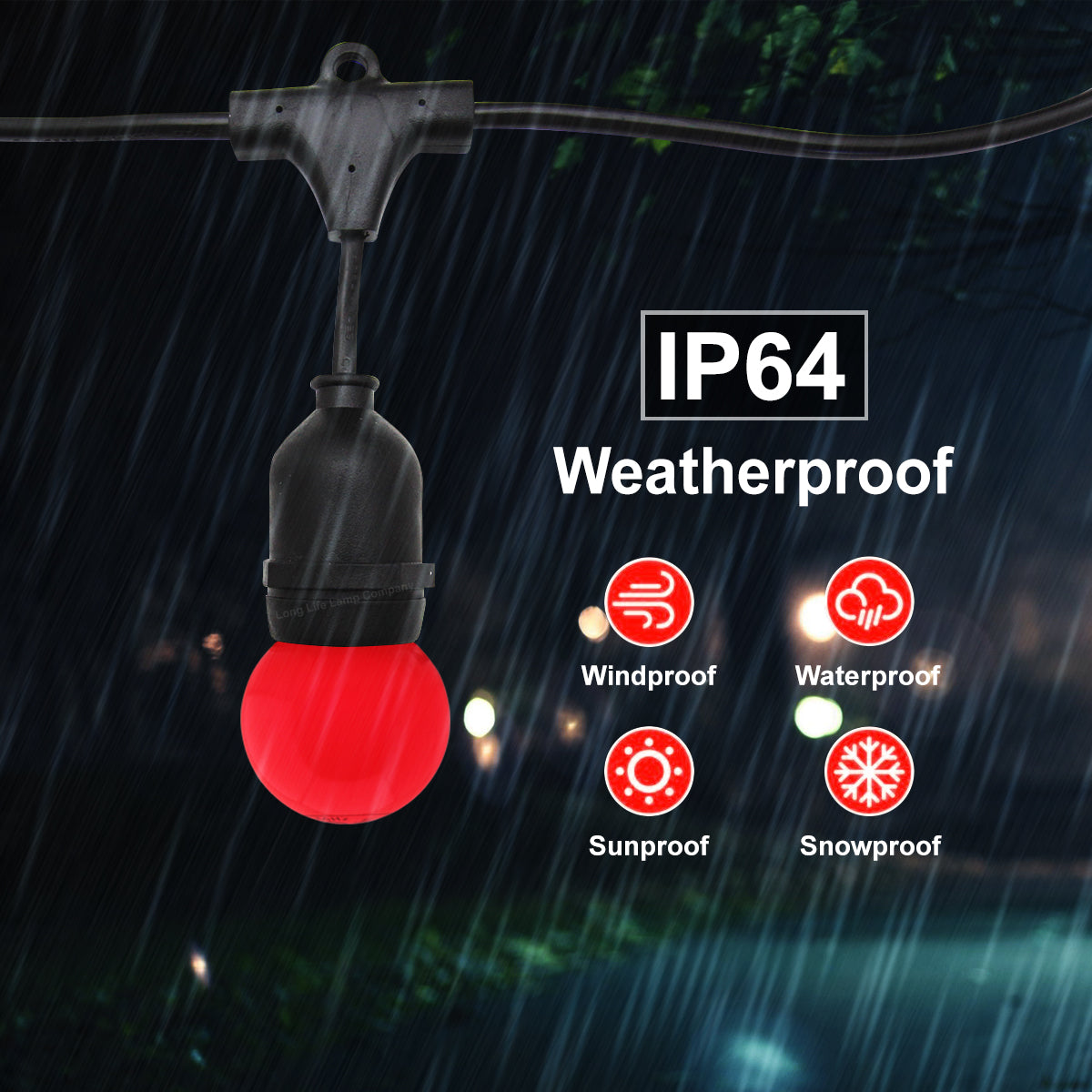 10 Bulb 10M Outdoor LED Festoon String Lights Coloured Bulbs IP64 240v Heavy Duty Highest Quality - Free delivery on all orders