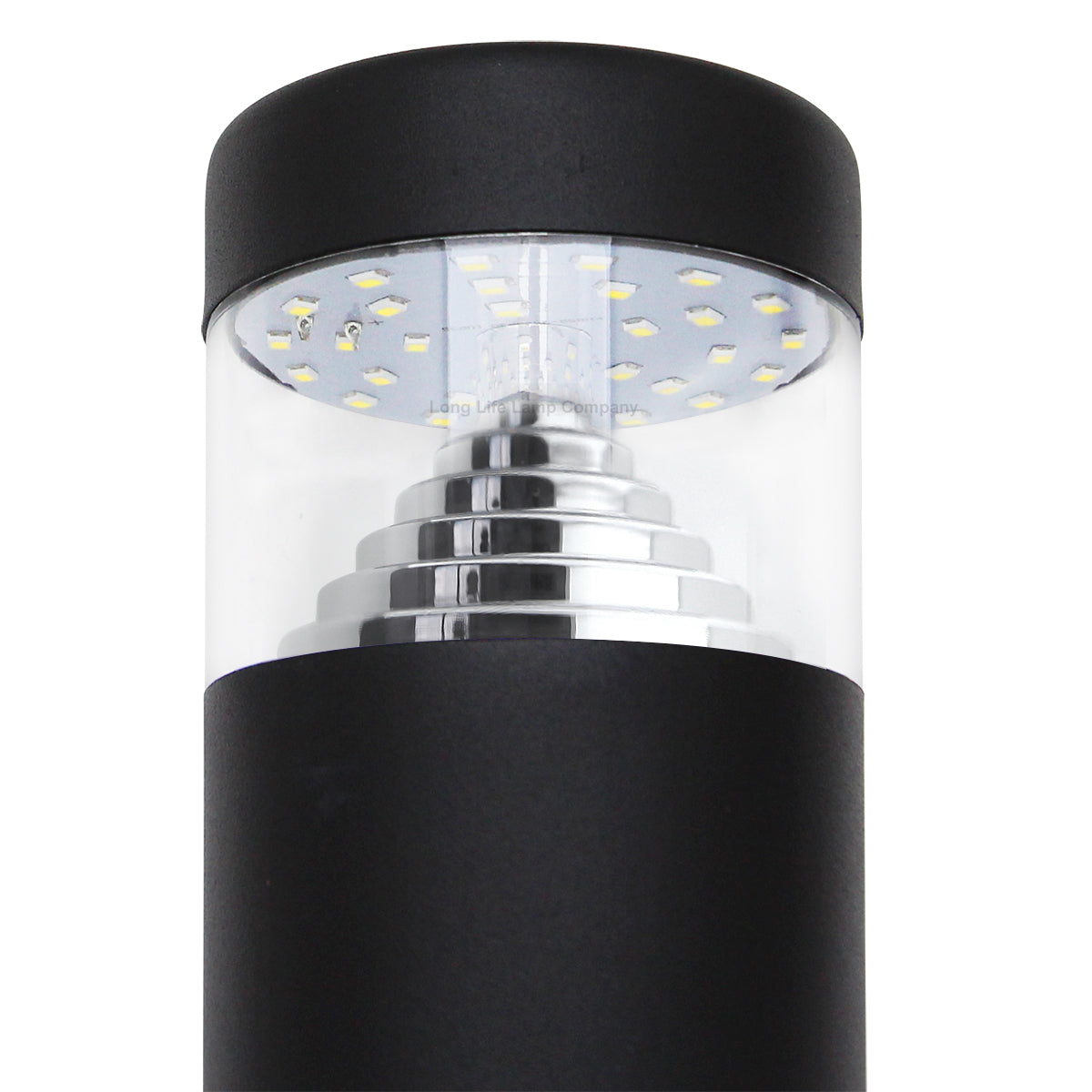 3w Modern Outdoor LED Cool White Bollard Light Stainless Steel Black Finish - Free delivery on all orders