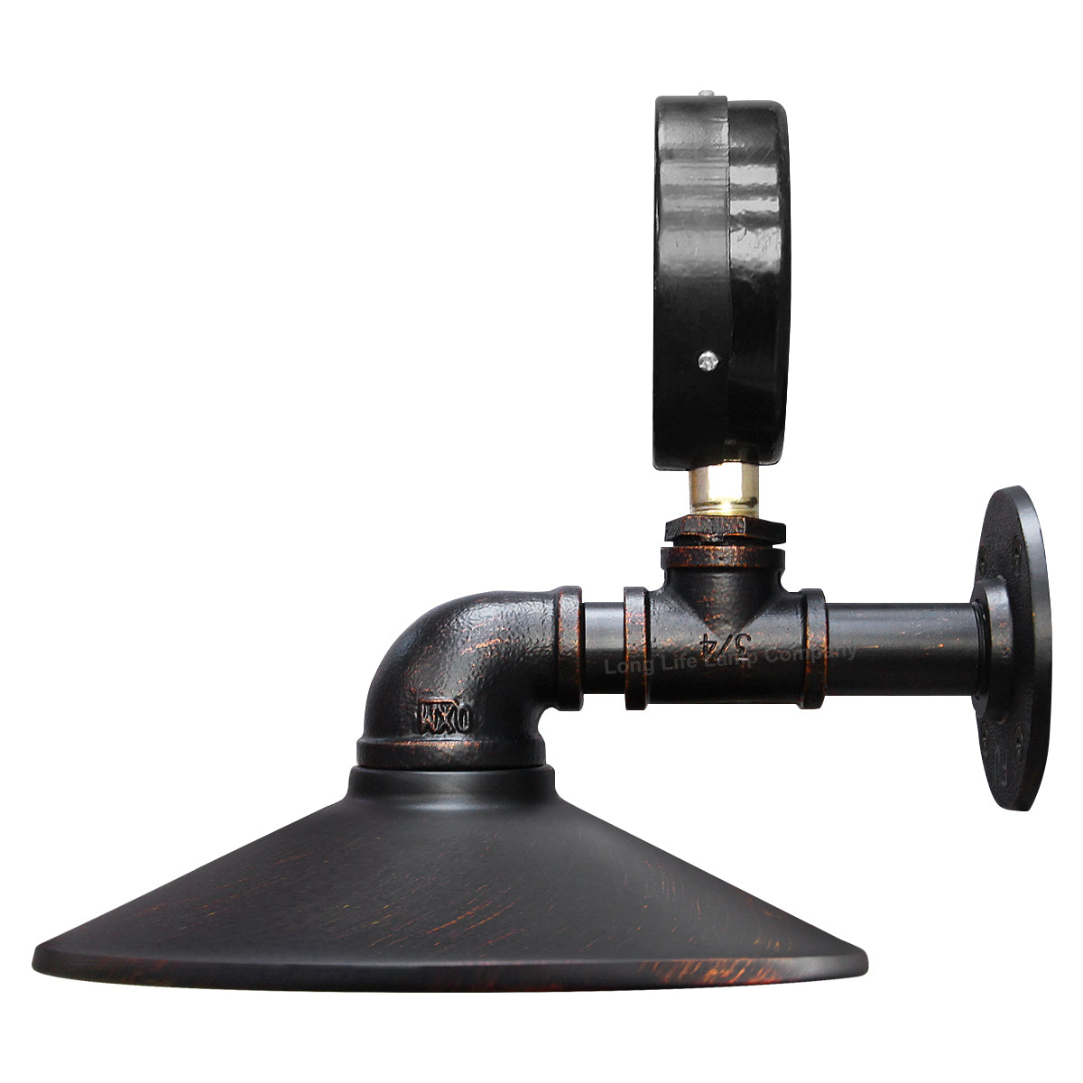 Industrial Water Pipe Wall Light with Pressure Gauge