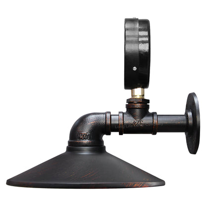 Industrial Water Pipe Wall Light with Pressure Gauge