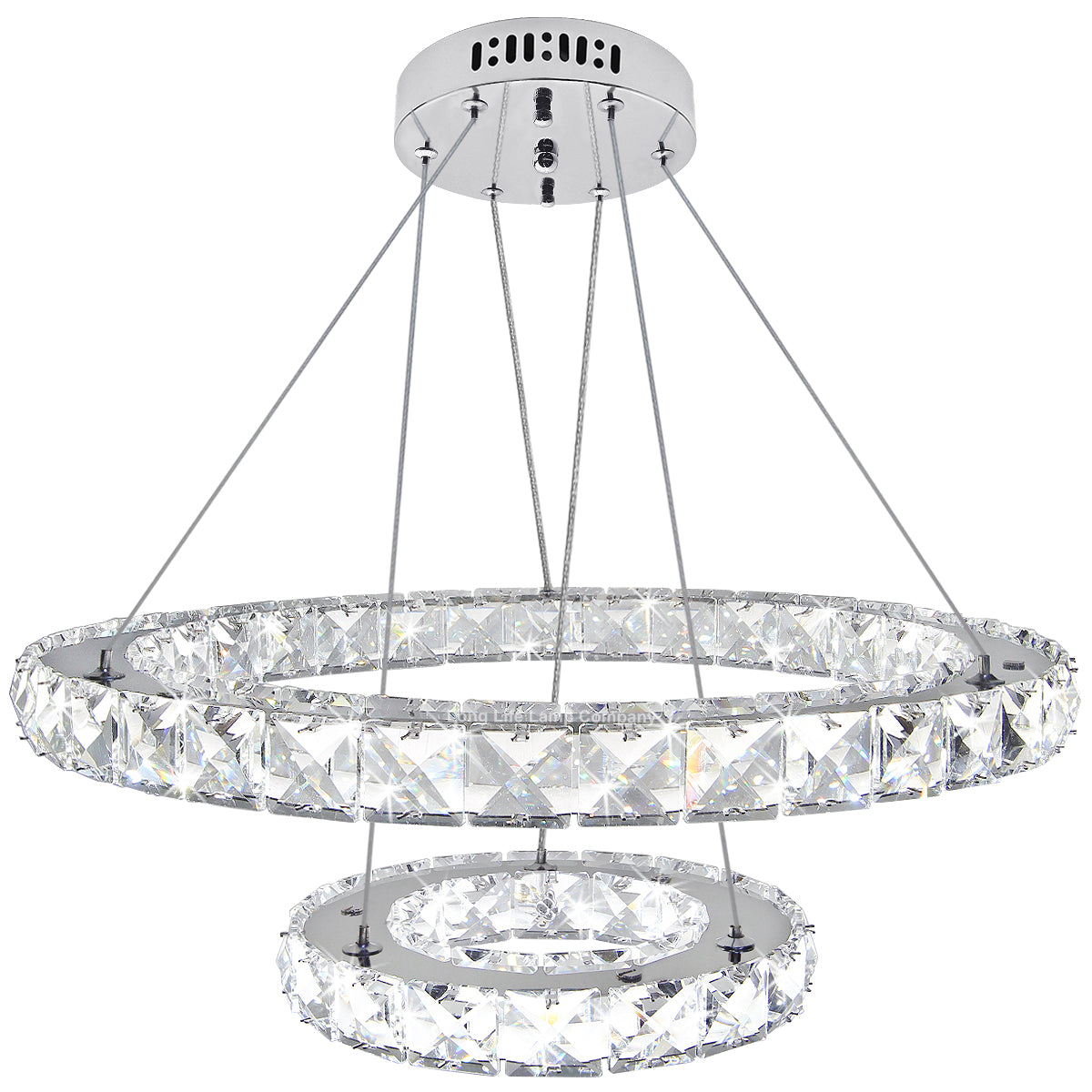 Modern Round LED Ring Chandelier Ceiling Light 24W Cool White 6000K