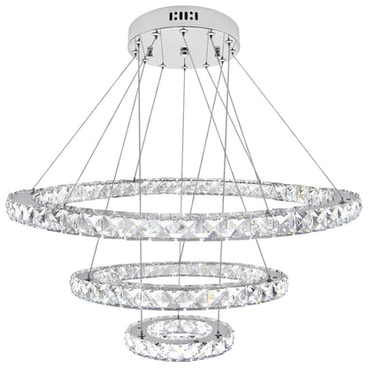 Modern Round Chandelier LED Ring Pendant Ceiling Light Cool White M0172