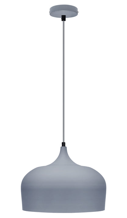 Modern Grey Pendant Light E27 60W Dome Shade - Free delivery on all orders