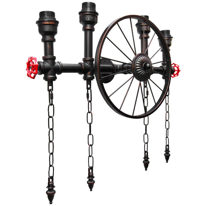 Steampunk Nautical Wheel Wall Light E27 4x60W