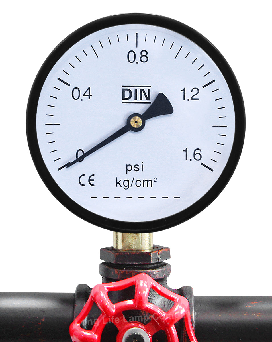 Twin Vintage Industrial Pipe Wall Light with Gauge Valve Tap M0190P - Free delivery on all orders