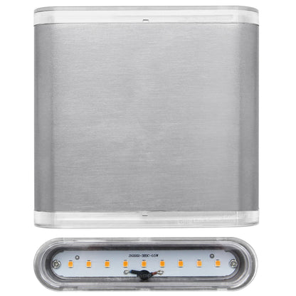 6W LED Outdoor Wall Light Warm White Stainless Steel IP54