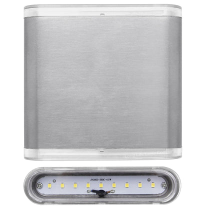 6W LED Outdoor Wall Light Cool White Stainless Steel IP54