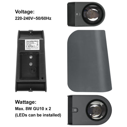Double Outdoor Wall Light Black