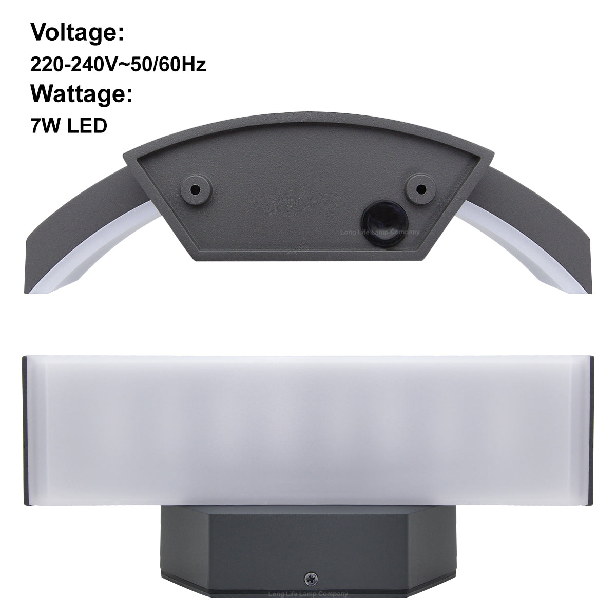Modern Curved 7W LED Outdoor Wall Light Cool White