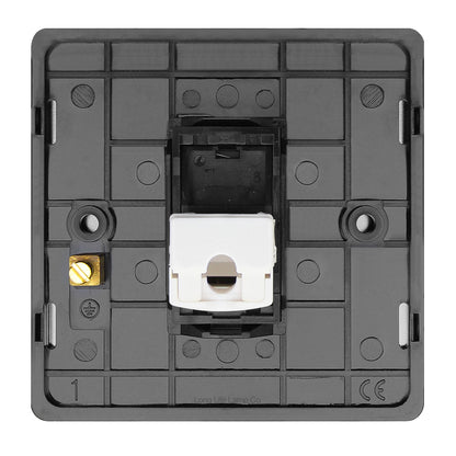 Cat5 Ethernet Wall Plate RJ45 1 Gang Brushed Chrome Data Socket