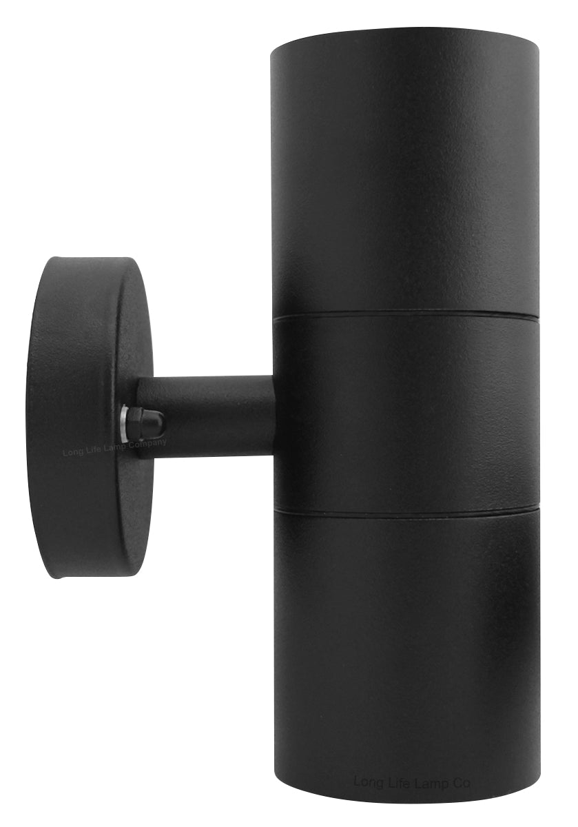 2 X Outdoor Black Double Wall Light