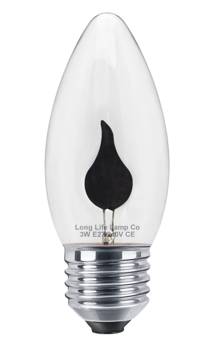 4 x 3w Flicker Flame Candle Light Bulb E27 - Free delivery on all orders