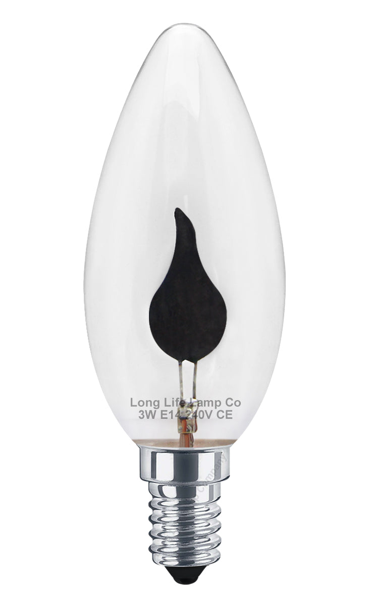 4 X 3w Flicker Flame Candle Light Bulb E14 - Free delivery on all orders