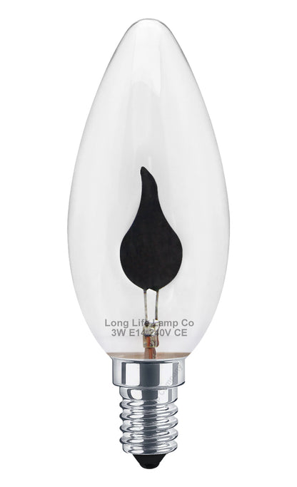 4 X 3w Flicker Flame Candle Light Bulb E14 - Free delivery on all orders