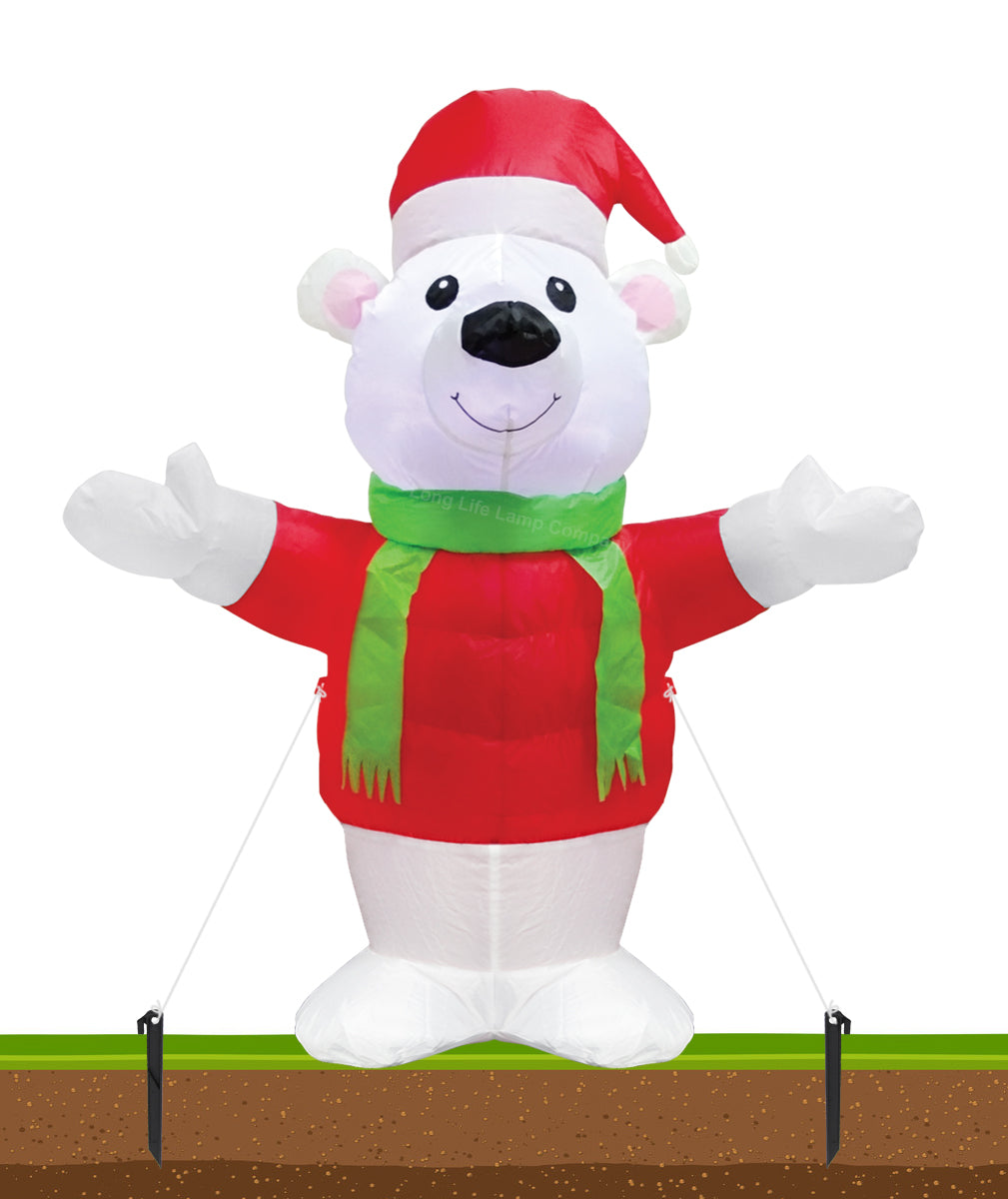 4ft LED Outdoor Inflatable Polar Bear Illuminated Plug In - Free delivery on all orders