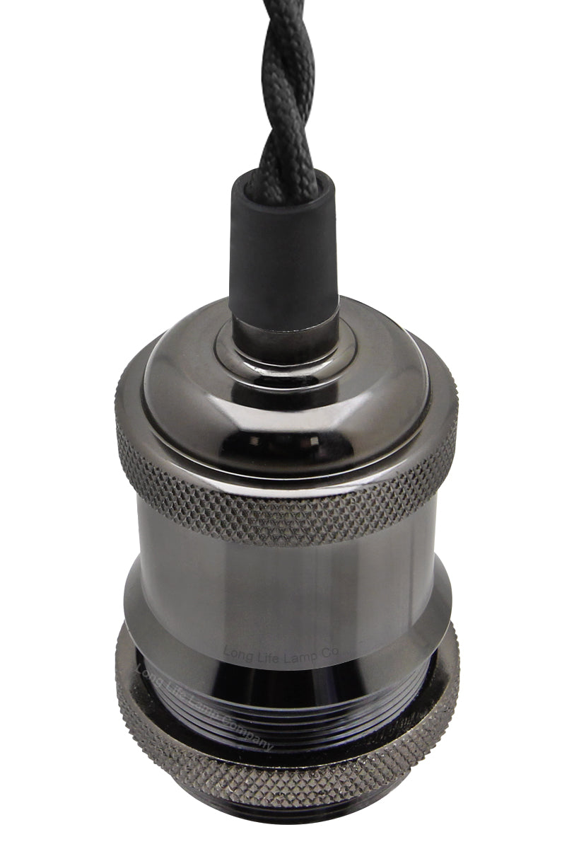 Industrial Vintage Ceiling Pendant Lamp Holder Black Nickel E27 Fitting M0219