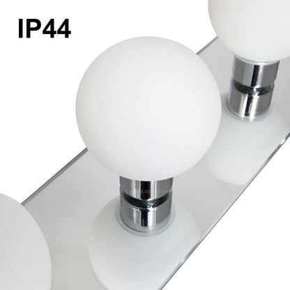 Modern IP44 Opaque 3 Globe Bathroom Mirror Light