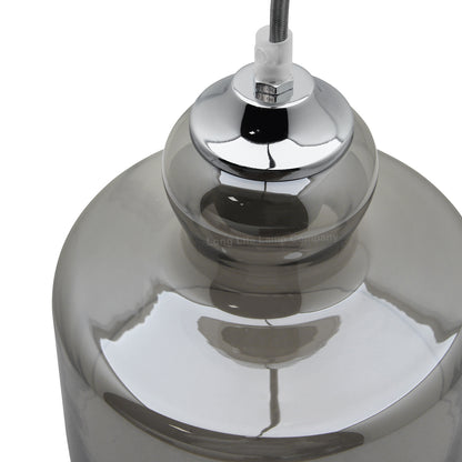 Modern Vintage Grey Smoked Glass Pendant Lamp - Free delivery on all orders