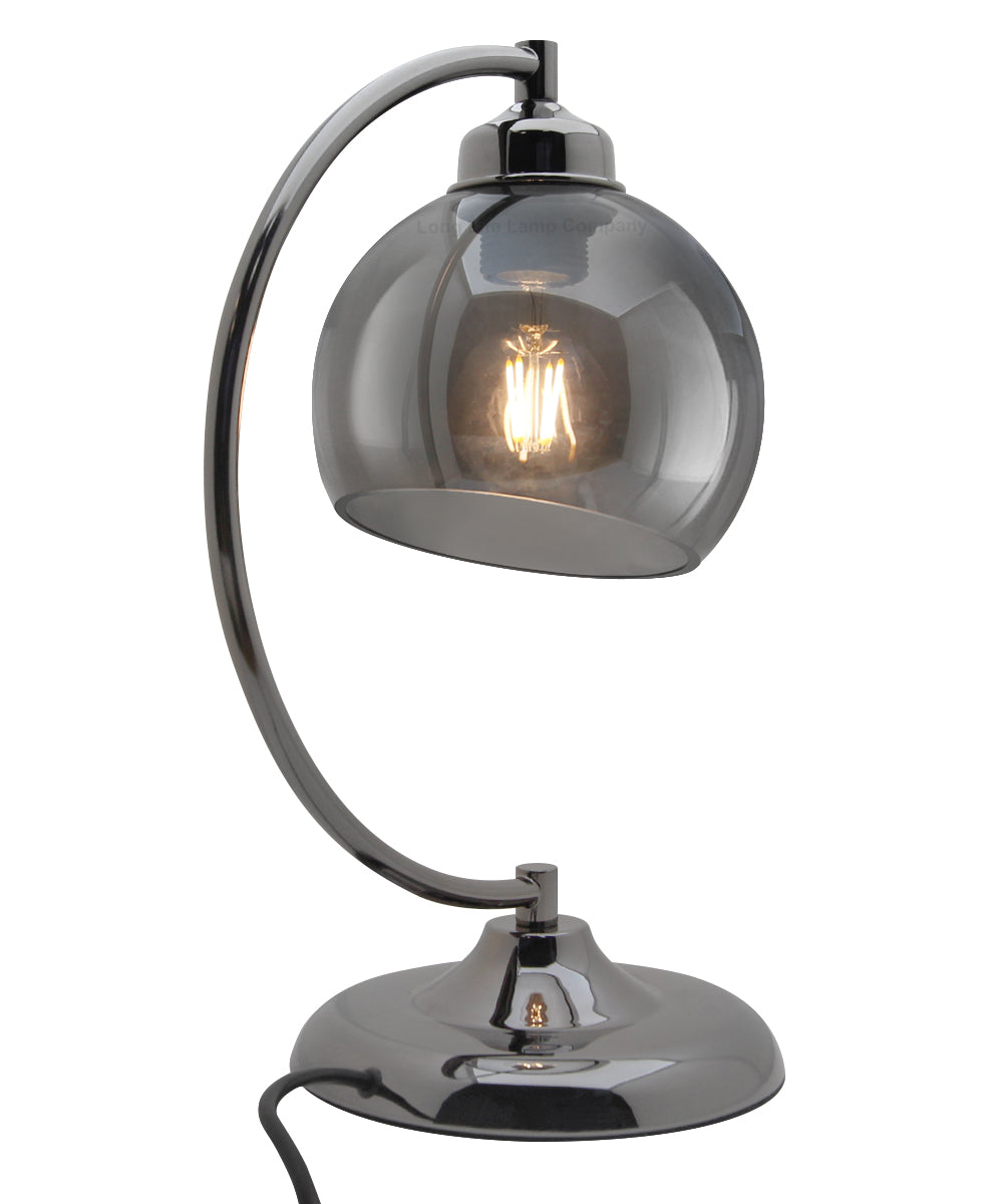 Modern Smoked Glass Globe Table Lamp - Free delivery on all orders