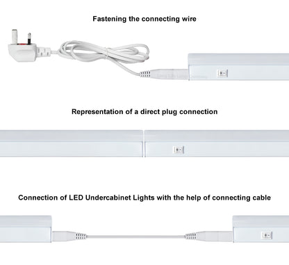 3 Pack 24W LED T5 Under Cabinet Light 6000K Cool White