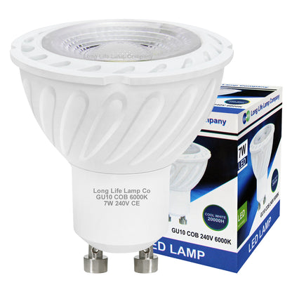 10 Pack 7w COB LED GU10 Replacement 65w Halogen Cool White - Free delivery on all orders