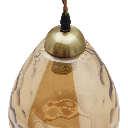 Modern Vintage Smoked Teardrop Gold Glass Ceiling Pendant Lamp M0239