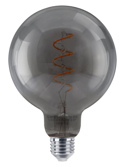 2w Vintage LED G125 Bulb E27 Spiral Filament Smoke Grey - Free delivery on all orders