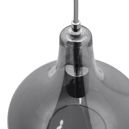Modern Ceiling Glass Pendant Light Smoked Grey Tear Drop Dome Lamp Shade M0240 - Free delivery on all orders