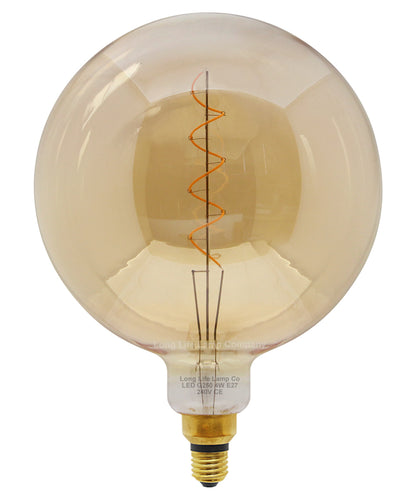 4w Industrial Vintage LED Globe E27 Amber Smoked Glass