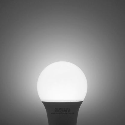 9W LED A60 Light Bulb Bayonet B22 Cool White 6500K - Free delivery on all orders