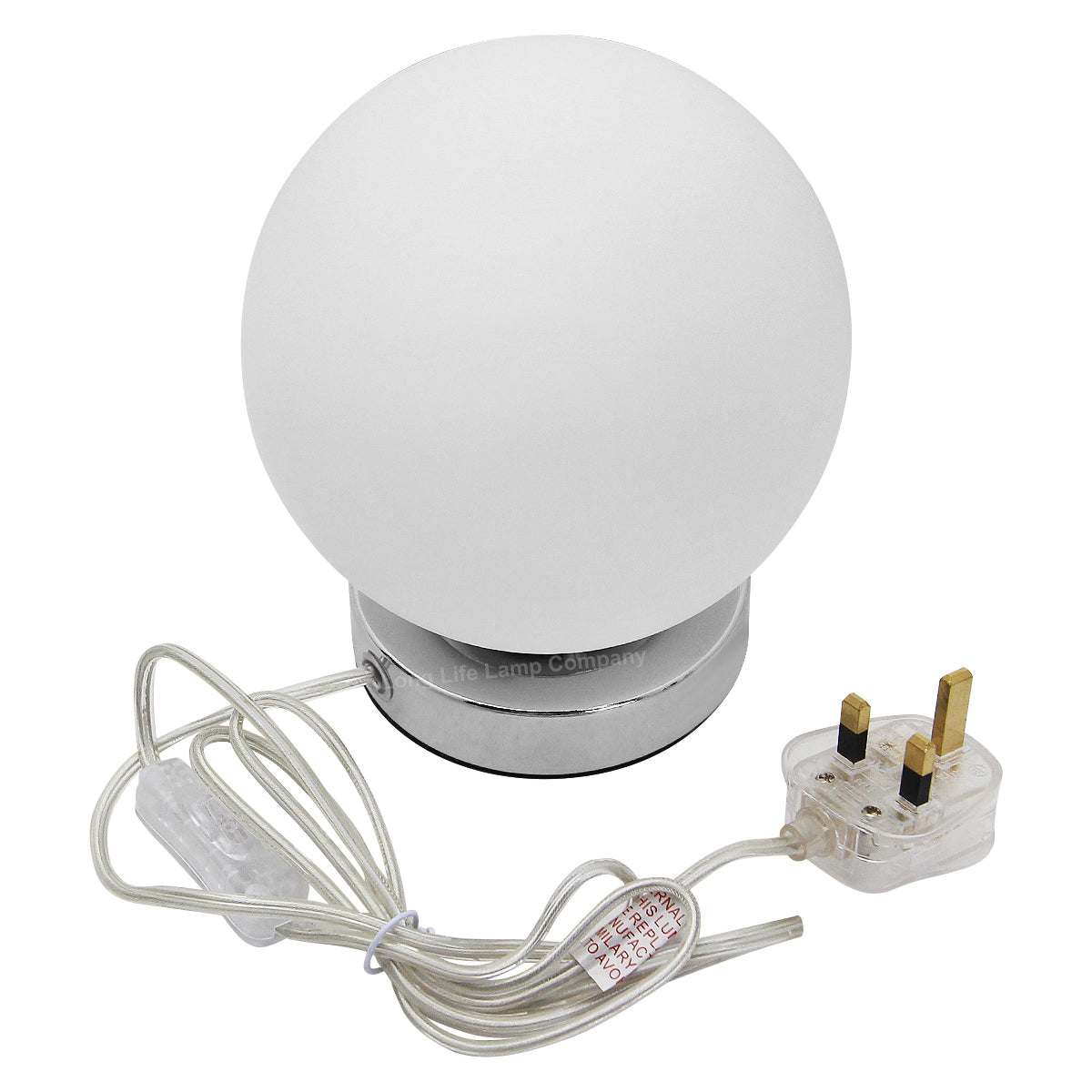 LED Globe Desk Lamp Chrome Base Warm White G9