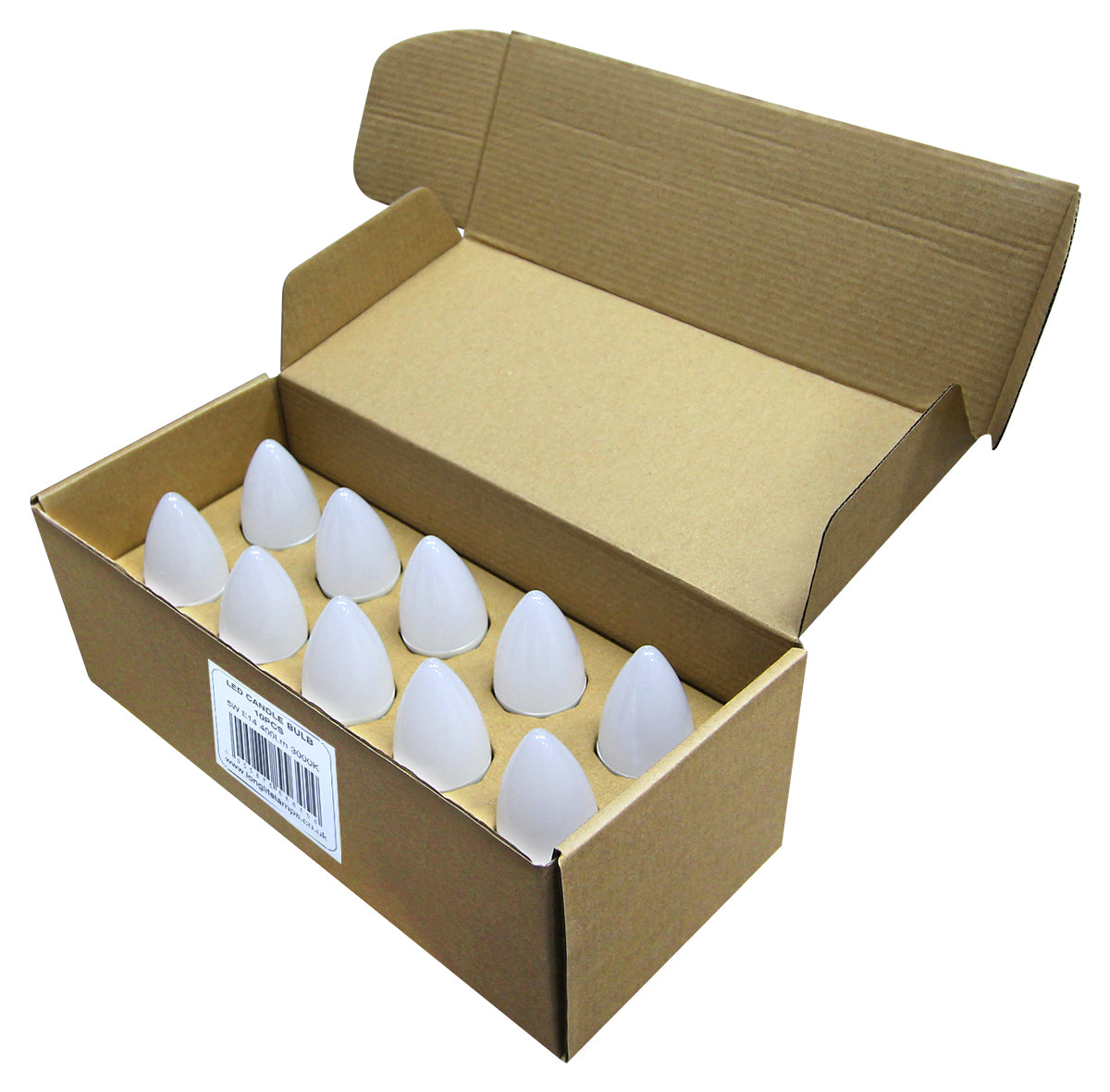 10 PACK 5W Energy Saving C37 LED Candle Light Bulb 3000K E14