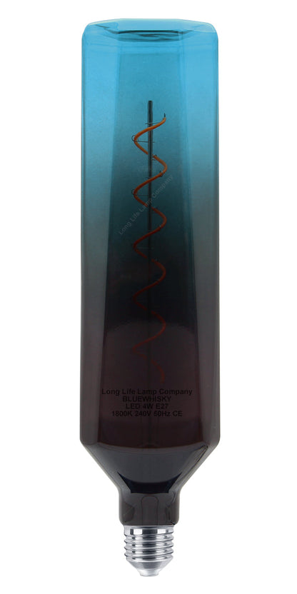 4W LED Decorative Light Bulb Whisky Bottle Blue Gradient Glass E27 Spiral Filament BLUEWHISKY