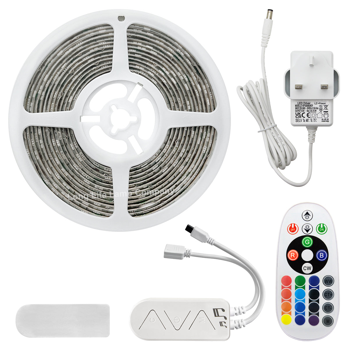 5M Smart WiFi RGB LED Strip Lights Plug and Play Kit Dimmable with IR Remote App Controlled