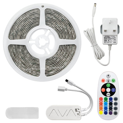5M Smart WiFi RGB LED Strip Lights Plug and Play Kit Dimmable with IR Remote App Controlled