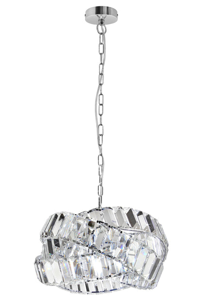 Modern Ceiling Crystal Chandelier Pendant Light Chrome Fixture Glass 3 Rings H3064