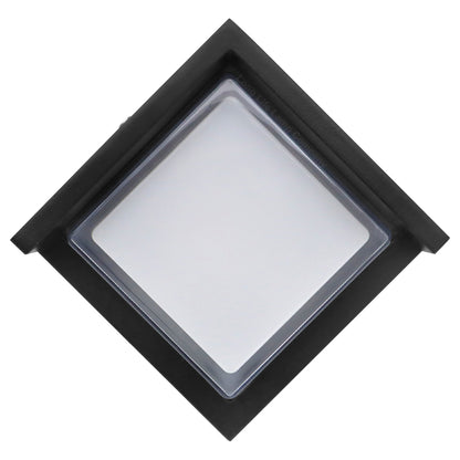 12W Outdoor Modern Square Black LED Wall Light Opal Diffuser 3000K