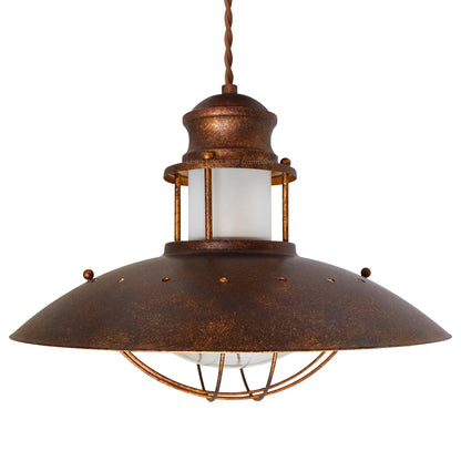 Industrial Ceiling Rustic Pendant Light Caged Lamp Shade Nautical Lantern