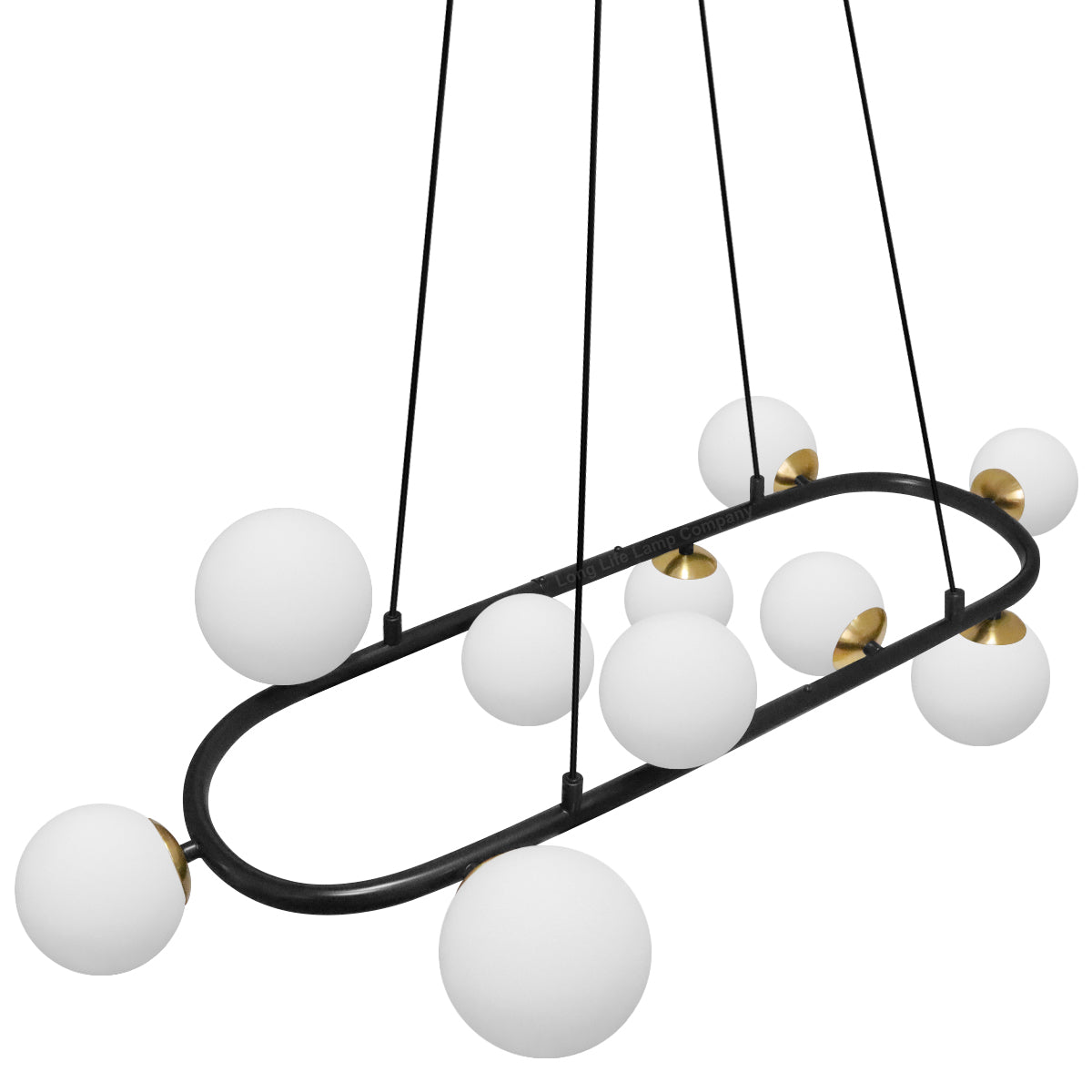 Modern Ceiling Black Circular Bar Pendant Light Globe Frosted Glass Lamp Shades with G9 LED