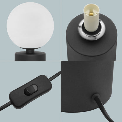 Retro Black Table Lamp Jade Frosted Globe Opaque Glass Shade T512