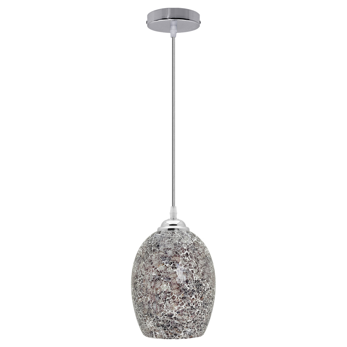 Vintage Ceiling Crackle Grey Mosaic Glass Pendant Light