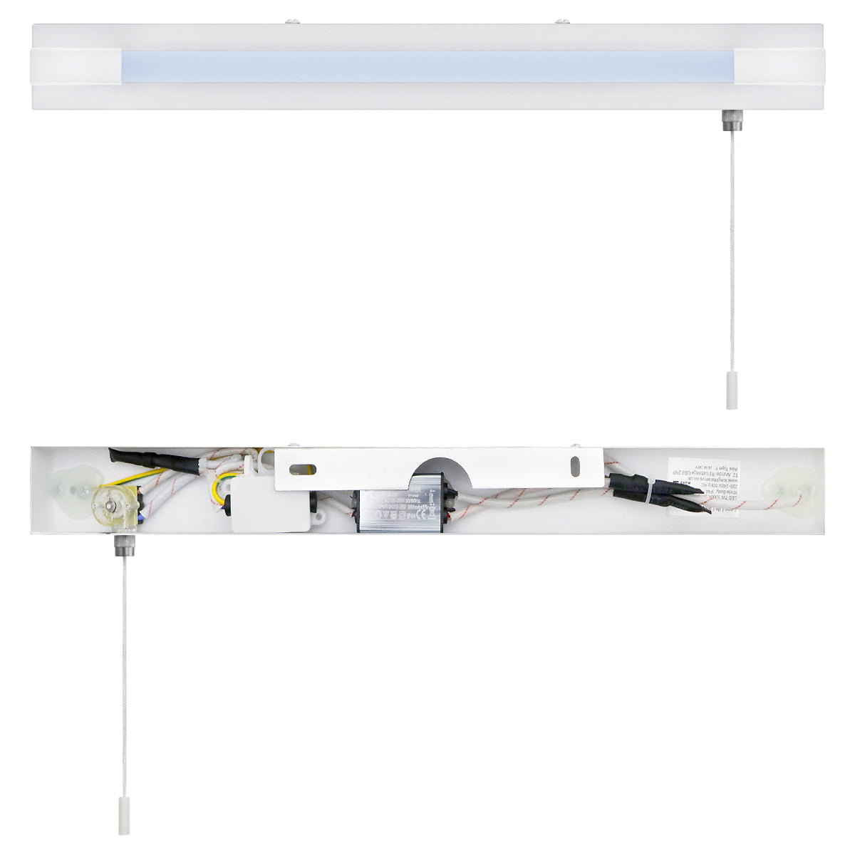 7w LED Bathroom Mirror Wall Light With Pull Cord Warm White 3000K IP44
