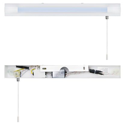 7w LED Bathroom Mirror Wall Light With Pull Cord Warm White 3000K IP44