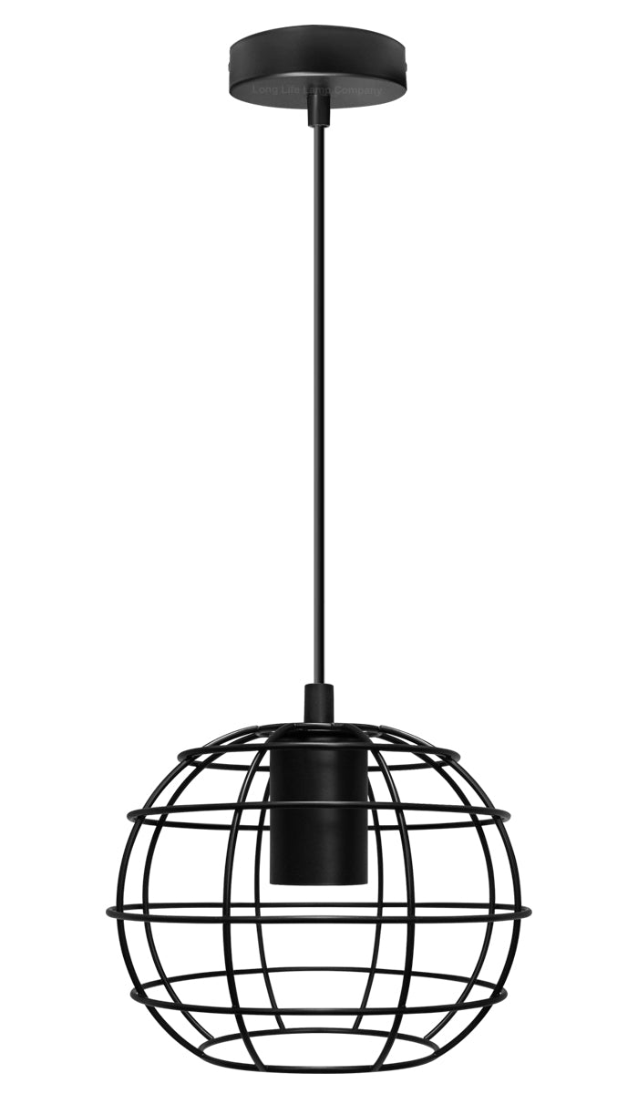 Wire Cage Globe Black Metal Pendant Light - Free delivery on all orders