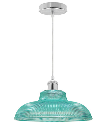 Retro Vintage Blue Glass Ceiling Pendant Light M0216