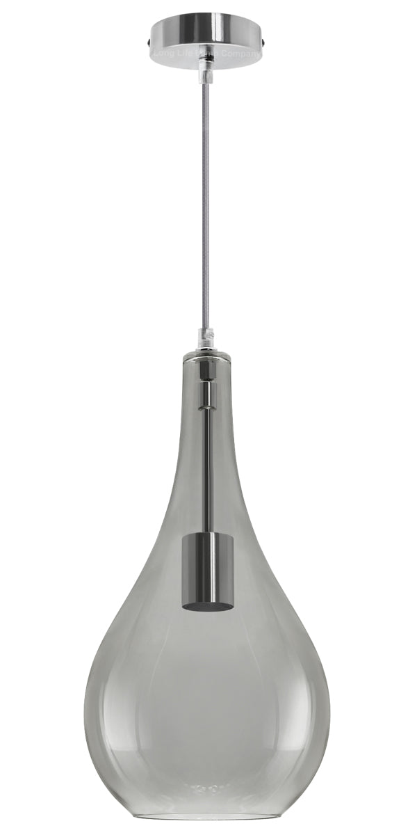 Modern Smoky Grey Glass Ceiling Pendant Light M0213