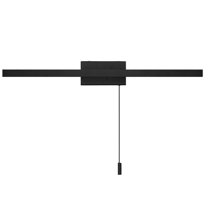 12W Black LED Bathroom Mirror Wall Light with Pull Cord Cool White 6500K IP44 ML25