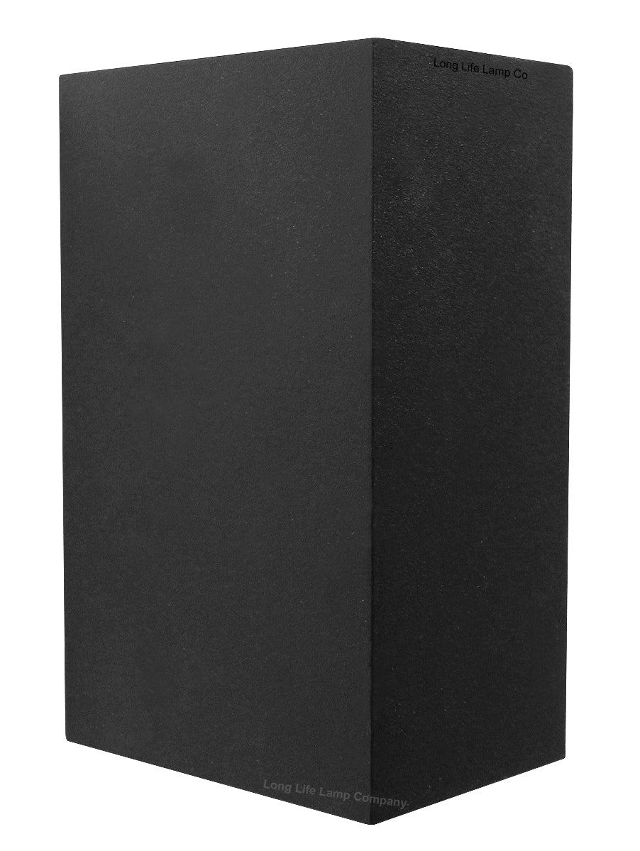 Modern Rectangular Up Down Matt Black Outdoor Wall Light Fixture GU10