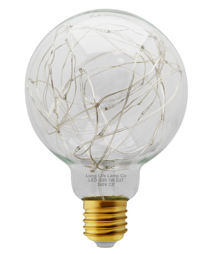 1w E27 LED Globe Decorative Light Bulb Red G95 - Free delivery on all orders