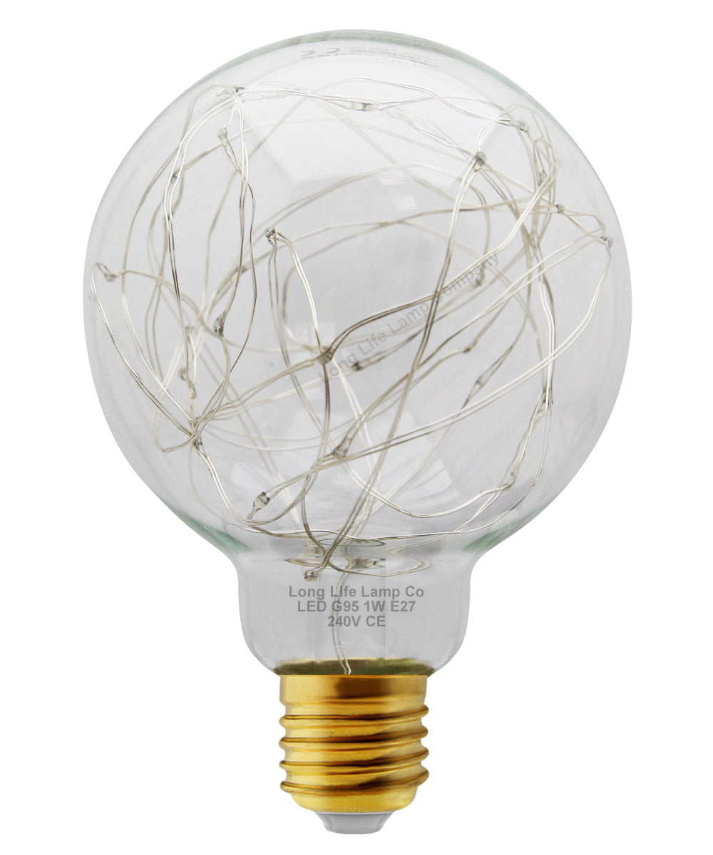 1w E27 LED Globe Decorative Light Bulb Green G95 - Free delivery on all orders
